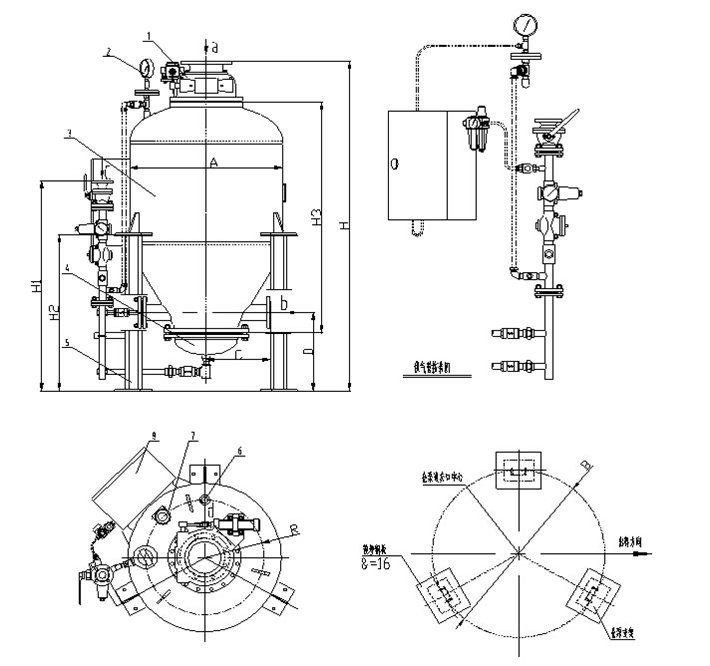 ABX型仓式气力输送泵图纸