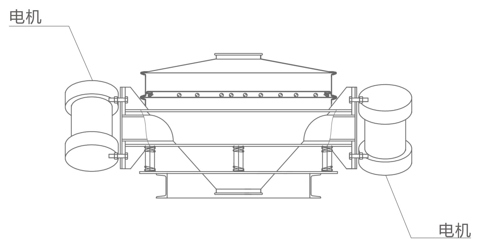 ZPS直排筛结构简图-双振源-河南振江机械