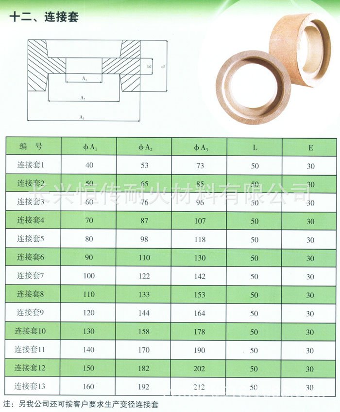 铸造浇道管连接套